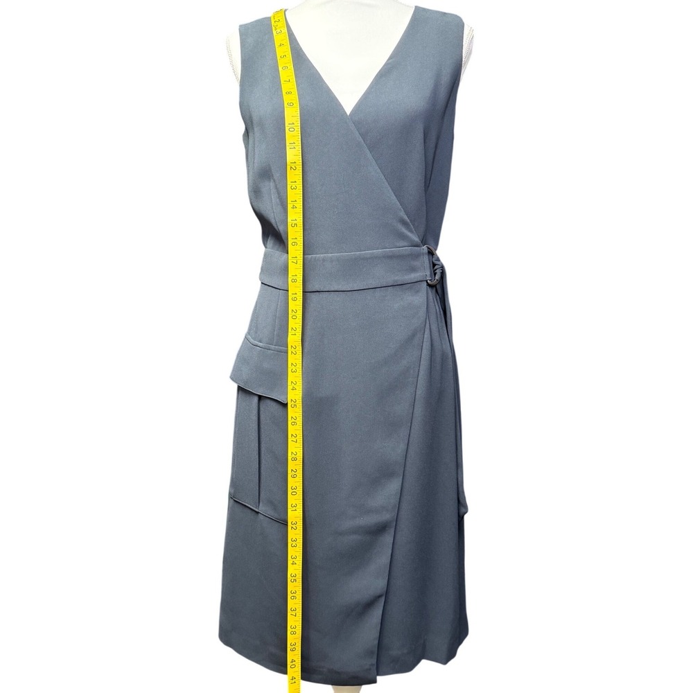 Polo Ralph Lauren Wrap Dress Slate Blue Gray Sleeveless‎ Belted 6 NWT - Picture 8 of 9